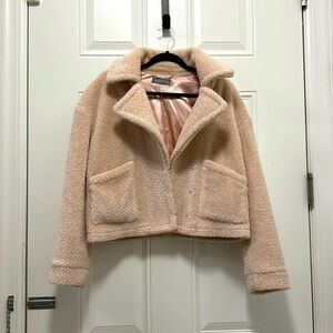 Bagatelle beige teddy cropped jacket SZ S